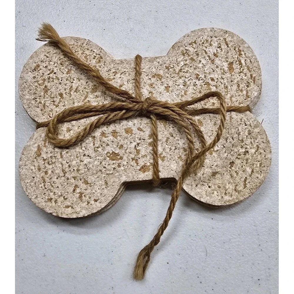 Vintage Dog Bone Shaped Cork/Rubber Coasters 4 Piece *Never Used
